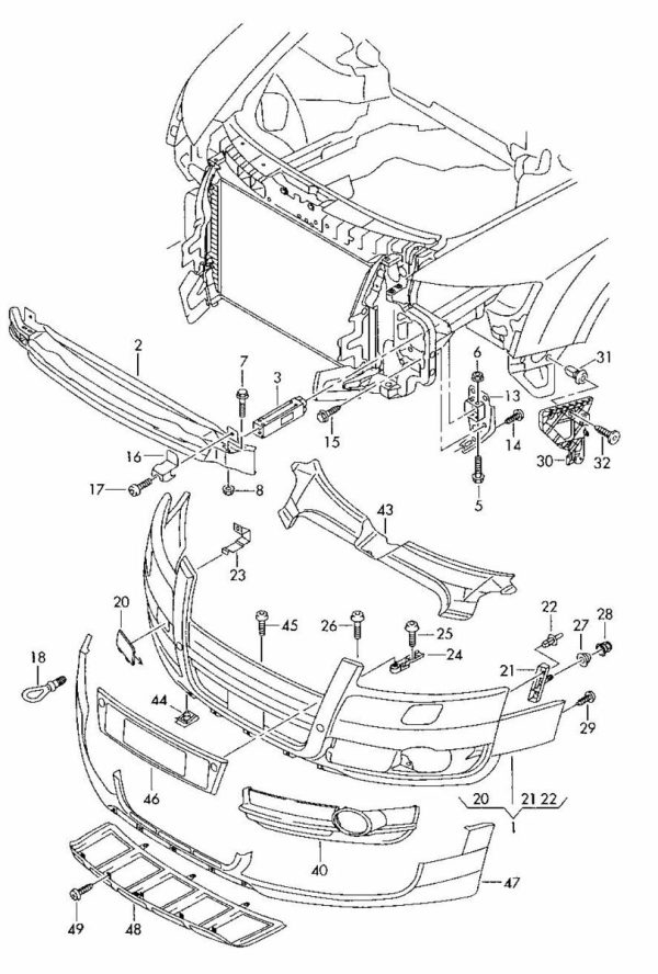 AUDI GENUINE A6 C6 ALLROAD O/S RIGHT BUMPER GRILL FOG LIGHT SURROUND 4F0807682J01C - Image 2