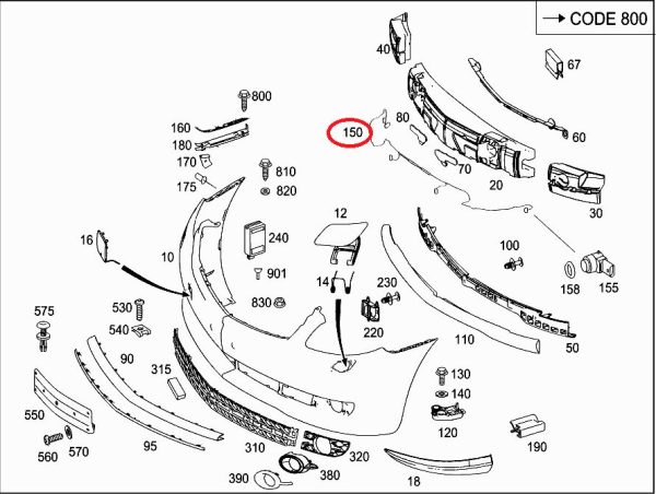 NEW GENUINE MERCEDES BENZ W221 W216 FRONT PDC WIRIING LOOM A2214401708 - Image 2