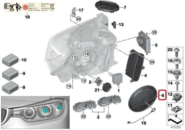 BMW NEW GENUINE F32 F33 F36 F15 F16 HEAD LIGHT LAMP CAP DUST COVER  63117379845 - Image 2