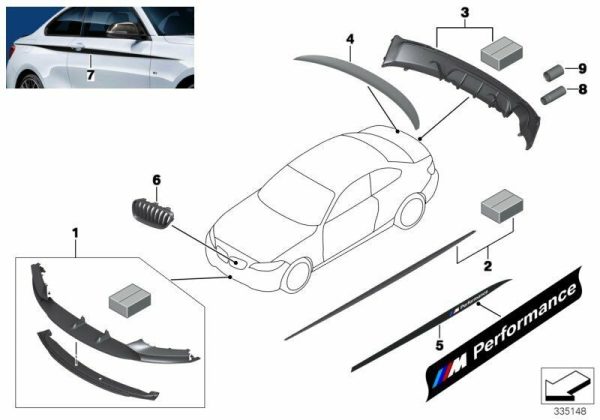 BMW NEW GENUINE 3 F30 F31 M PERFORMANCE PIN-STRIPES STICKERS DECAL KIT 51142365577 - Image 2