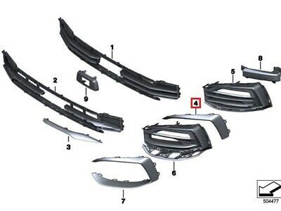 NEW GENUINE BMW 1 SERIES F40 FRONT BUMPER SIDE GRILL TRIM LEFT N/S 51117475991 - Image 2