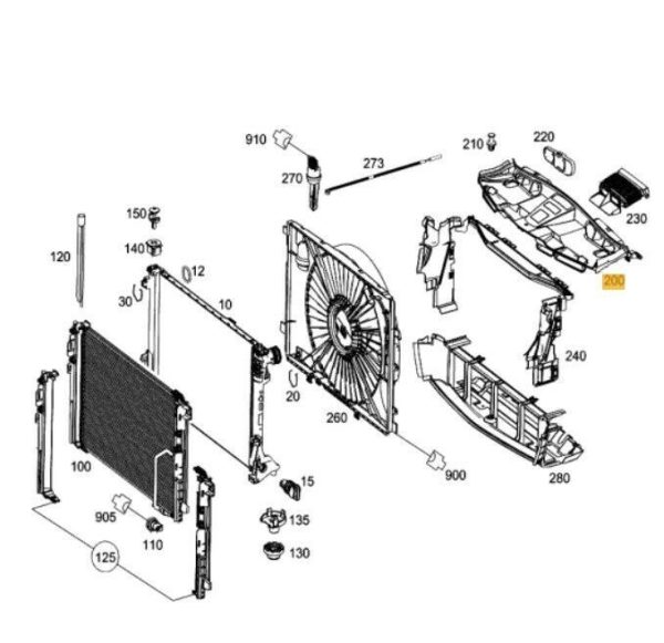 NEW GENUINE MERCEDES BENZ E CLASS W212 FAN SHROUD AIR BAFFLE A2125000255 - Image 2
