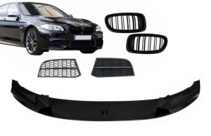 Front Bumper Spoiler Lip suitable for BMW 5 Series F10 F11 Sedan Touring (2011-2017) Grilles M-Performance Sport M550 Design