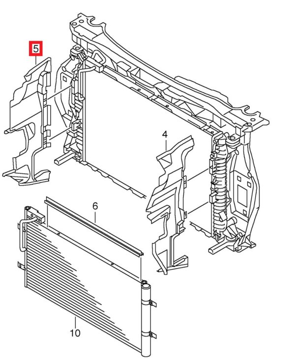 NEW GENUINE AUDI Q3 8U 11-18 ENGINE COOLANT RADIATOR TRIM RIGHT O/S 8U0121284L - Image 2