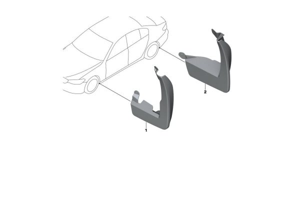 BMW NEW GENUINE 5 SERIES G30 MUD FLAPS FRONT REAR SET KIT 82162413633 / 82162413632 - Image 3