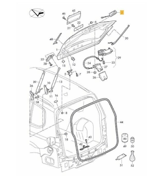 NEW GENUINE VW TOURAN 2016-2019 ELECTRIC LID LOCK ACTUATOR BUTTON 3V0827566 - Image 2