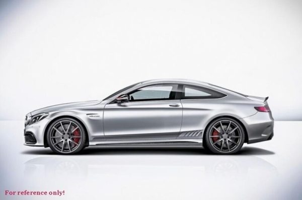 Set Sticker Side Decals & Upper Bonnet Roof Tailgate & Sticker Mirror Dark Grey suitable for MERCEDES C205 Coupe A205 Cabriolet (2014-2016) A45 Design Edition 1 - Image 9