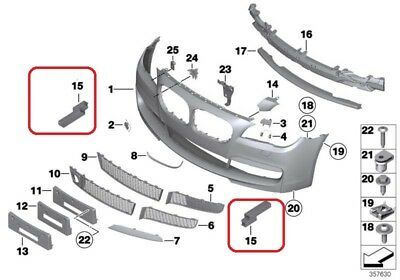 BMW NEW GENUINE 7 SERIES F01 F02 FRONT DEFORMATION ELEMENT LEFT + RIGHT - Image 2
