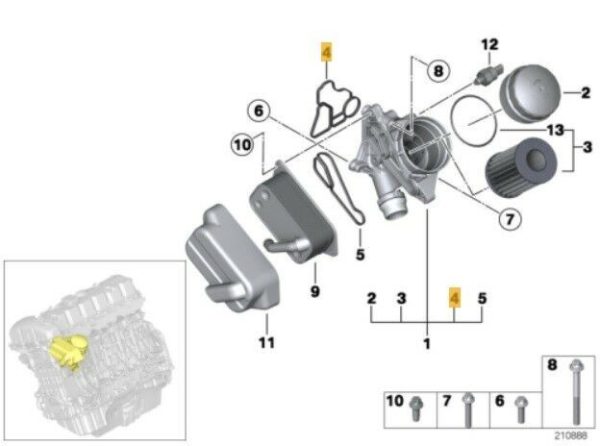 NEW GENUINE BMW OIL FILTER HOUSING ELEMENT SEAL GASKET 11428637821 - Image 2