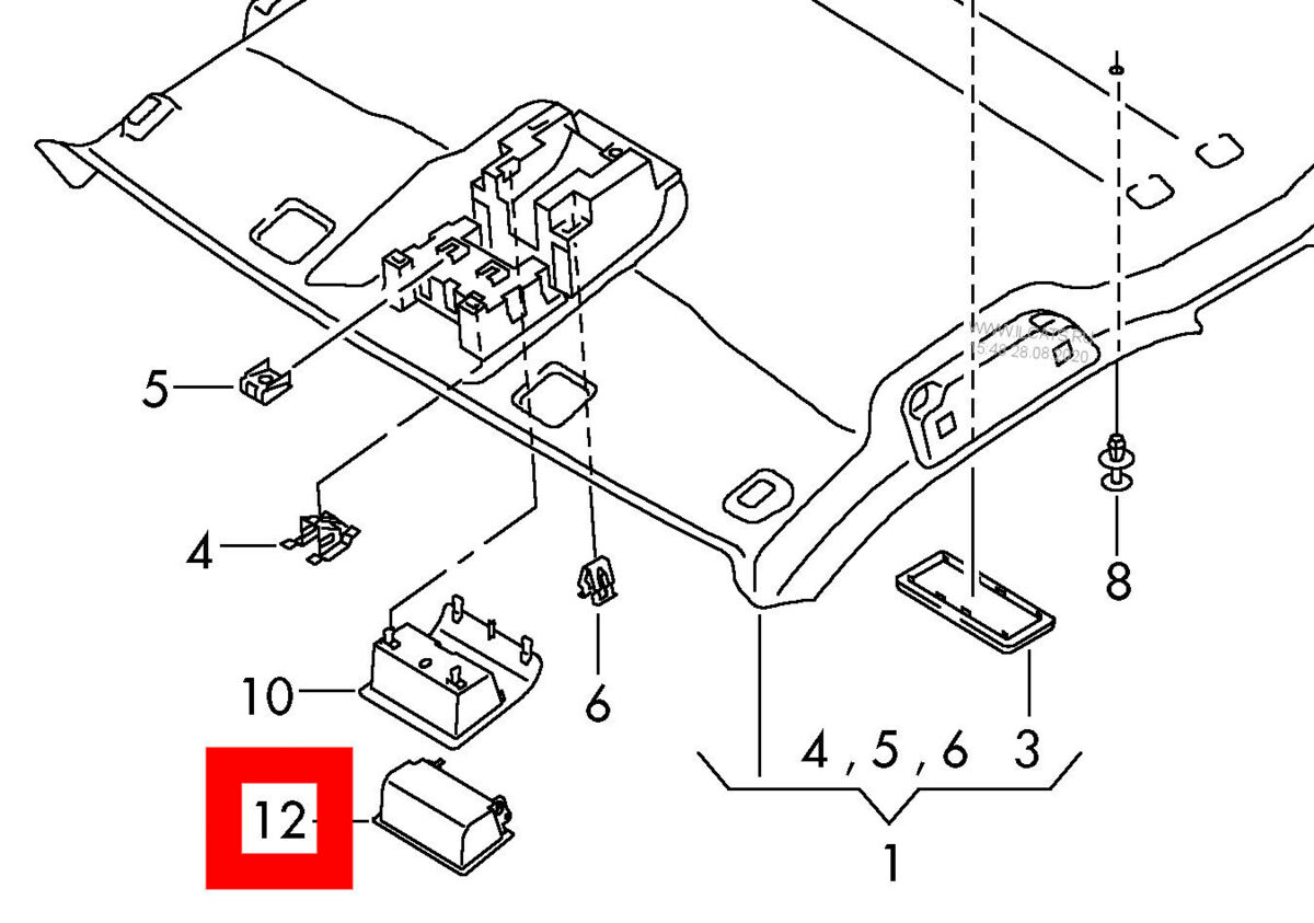 NEW GENUINE VOLKSWAGEN AMAROK 10-20 SPECTACLES HOLDER PEARL GREY 2H0868565EY20 - Image 2