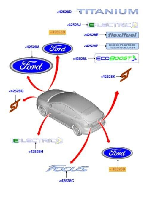 NEW GENUINE FORD FOCUS 2011- REAR OVAL TAILGATE FORD BADGE EMBLEM 2086510 - Image 2