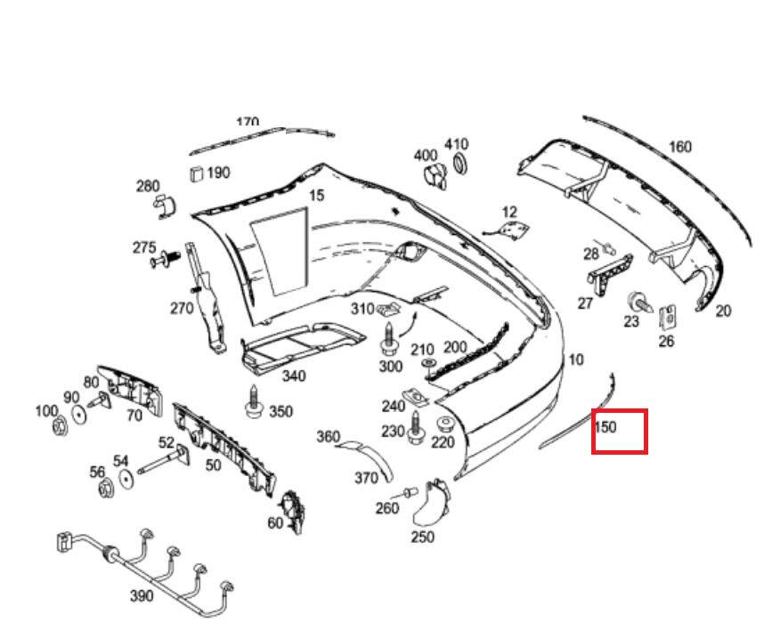 NEW GENUINE MERCEDES BENZ MB C CLASS W204 REAR BUMPER LEFT CHROME MOLDING TRIM - Image 2