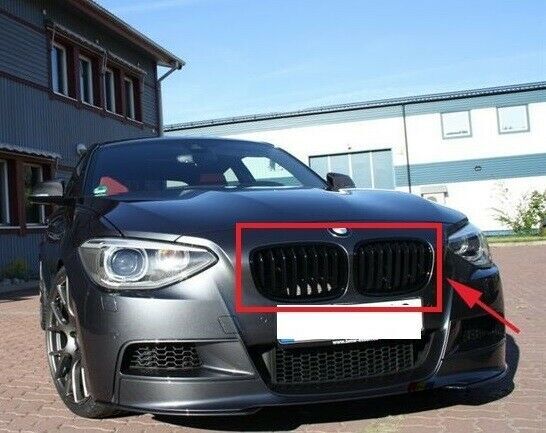 NEW GENUINE BMW 1 M PERFORMANCE FRONT BUMPER RIGHT LEFT KIDNEY GRILL BLACK - Image 2