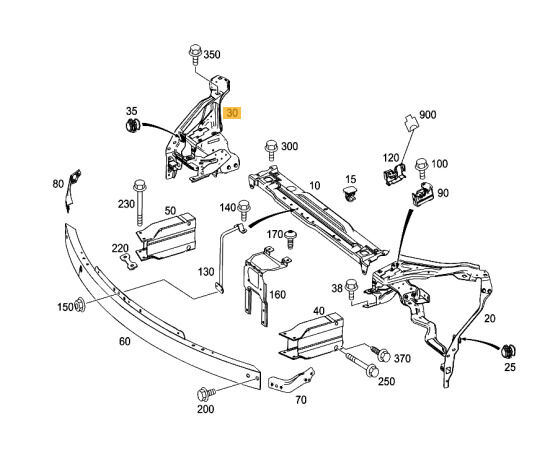 NEW GENUINE MERCEDES MB C W204 C63 AMG 12-14 FACELIFT HEADLIGHT BRACKET RIGHT A2046202291 - Image 2