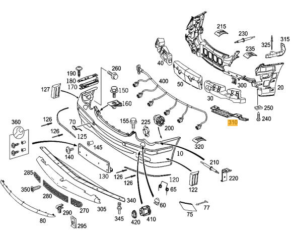 NEW GENUINE MERCEDES BENZ MB CLK W209 AMG FRONT BUMPER REINFORCEMENT PAIR L+R - Image 3