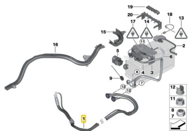 NEW GENUINE BMW E90 E91 E92 E93 MAIN BATTERY POSITIVE LEAD  61129125036 - Image 2