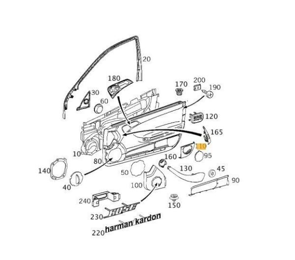 NEW GENUINE MERCEDES BENZ C COUPE W203 ANTHRACITE DOOR SPEAKER COVER LEFT N/S A20372703889B51 - Image 2