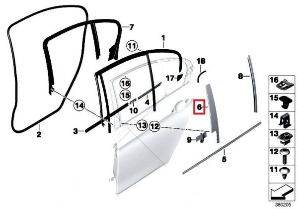 BMW NEW GENUINE F30 F31 FRONT REAR EXTERIOR GLOSS DOOR B-PILLAR PANEL LEFT RIGHT - Image 2