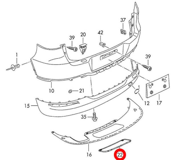 NEW GENUINE VOLKSWAGEN TIGUAN MK1 REAR BUMPER TOW HITCH COVER CAP 5N0807397 - Image 2