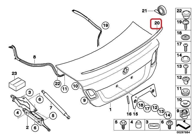 BMW GENUINE NEW 1 SERIES E82 REAR TRUNK SPOILER PRIMED 51628045630 - Image 2