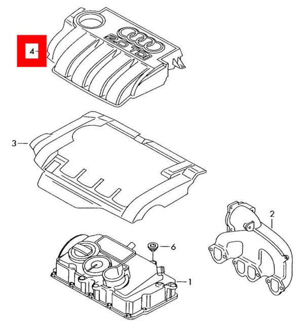 NEW GENUINE AUDI A3 8P 04-12 2.0L TDI ENGINE COVER WITHOUT FOAM 03G103967K - Image 2
