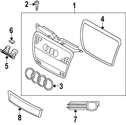 NEW GENUINE AUDI A3 05-08 N/S LEFT S-LINE BUMPER FOG LIGHT GRILL SET 8P4807681F - Image 3