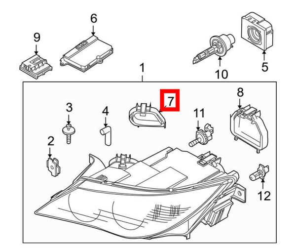 BMW 6 E63 E64 03-11 NEW GENUINE LEFT N/S HEAD LIGHT CAP DUST BULB COVER 63126943481 - Image 2