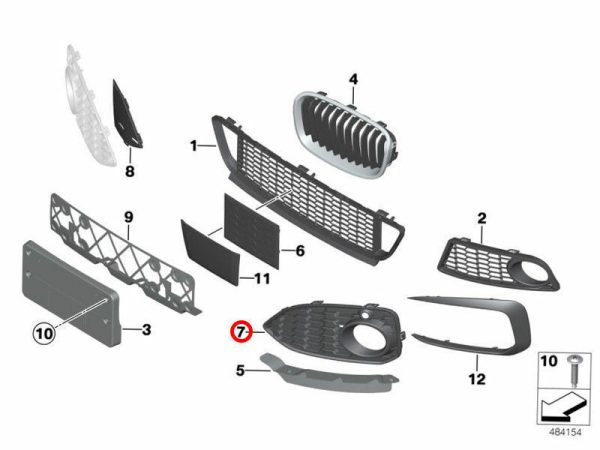 NEW GENUINE BMW 1 SERIES F20 F21 LCI 15-17 M SPORT BUMPER FOG LIGHT GRILLE LEFT 51118060281 - Image 2