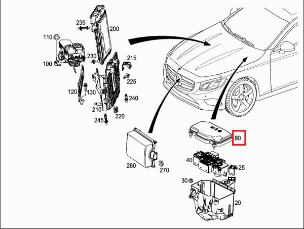 NEW GENUINE MERCEDES BENZ S CLASS W222 FUSE BOX TOP CAP COVER A2225400082 - Image 2