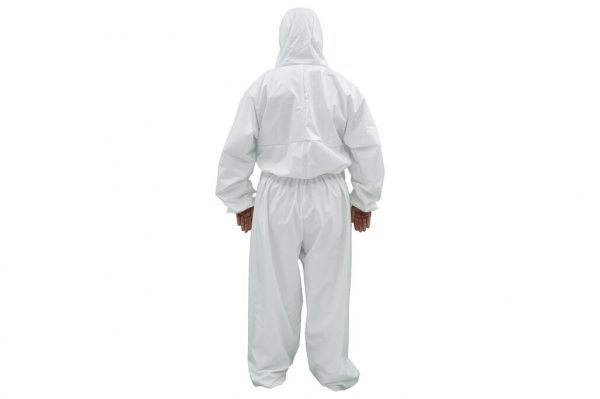 Coverall Overall Dustproof Workwear Jumpsuit Cotton and Polyethylene with Hood Washable size XXL, Waterproof, Washable - Image 3