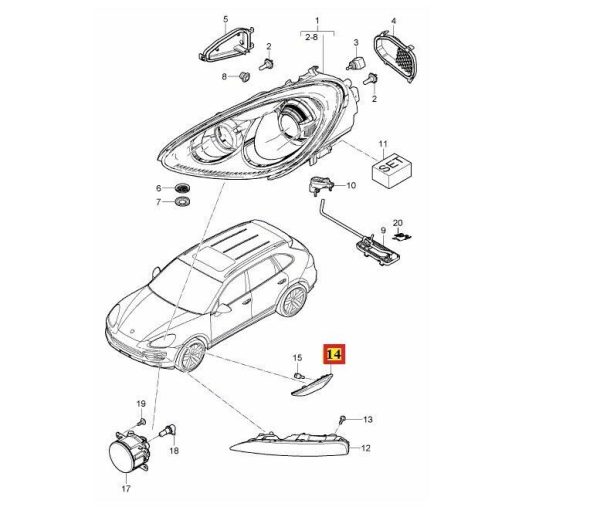 NEW GENUINE PORSCHE CAYENNE 92A FRONT RIGHT O/S WING FENDER INDICATOR 95863110200 - Image 2