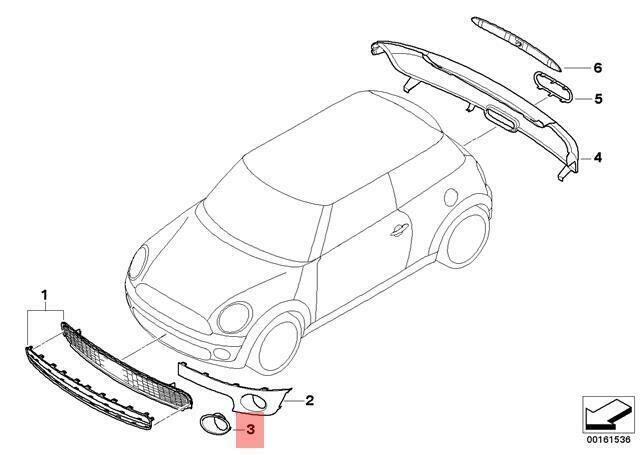 NEW GENUINE MINI R55 R56 FRONT RIGHT O/S FOG LIGHT CHROME RING TRIM 51112753674 - Image 2