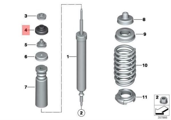 NEW GENUINE BMW E90 E87 E82 E84 REAR SHOCK ABSORBER MOUNTING GROMMET SET OF 2 33506767010 - Image 2