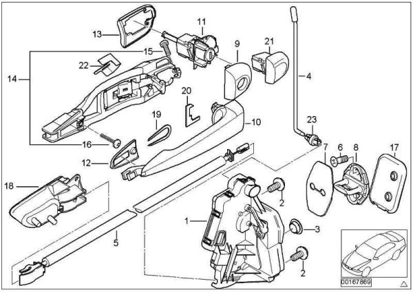 BMW GENUINE 3 SERIES E46 1998-2007 O/S RIGHT DOOR HANDLE TRIM BLACK 51218253456 - Image 2