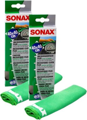 Set of 2 SONAX microfibre cloth plus 40x40cm
