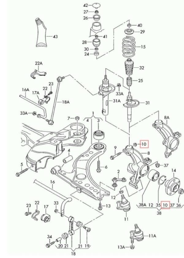 NEW GENUINE VOLKSWAGEN AUDI M12X1.5 HEXAGON LOCKING NUTS SET 2PCS N10106402 - Image 2