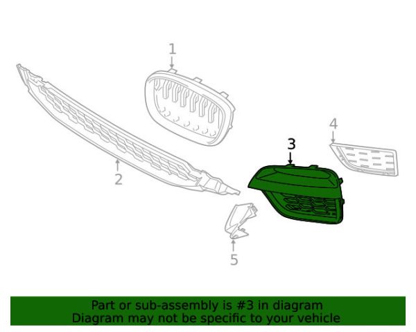 NEW GENUINE BMW G01 18- G02 19- FRONT M BUMPER SHADOW LINE SIDE GRILLE RIGHT O/S 51118099782 - Image 2