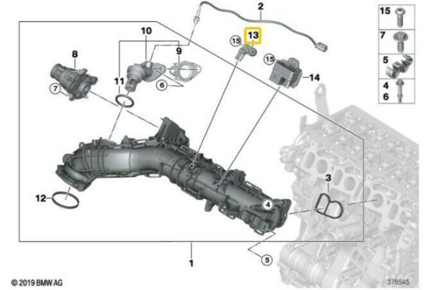 NEW OEM BMW B37 B46 B47 B48 B58 PETROL ENGINE INTAKE AIR PRESSURE SENSOR MAP 13628637896 - Image 2