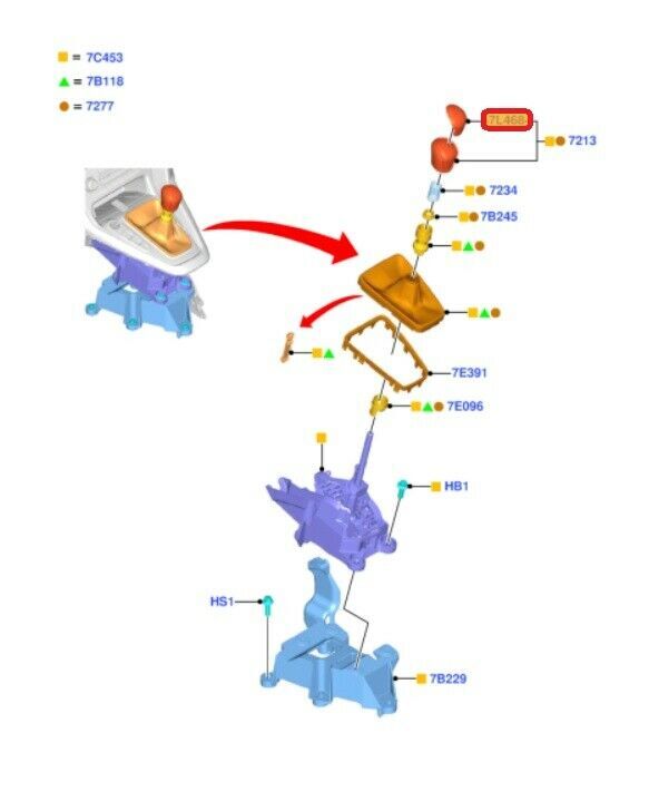 NEW GENUINE FORD FOCUS MK3 2.3 ECOBOOST RS BLUE GEAR KNOB COVER TRIM 1937453 - Image 2