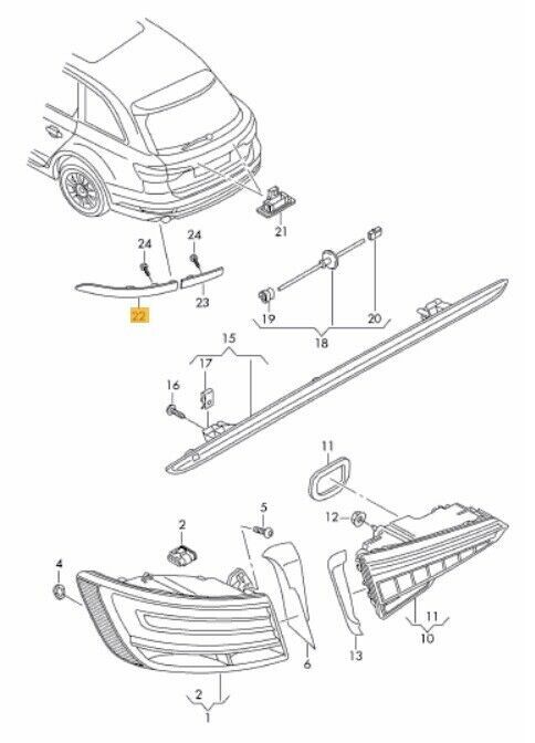 NEW GENUINE AUDI RS4 2018- REAR BUMPER OUTER REFLECTOR LEFT N/S 8W0945105E - Image 2