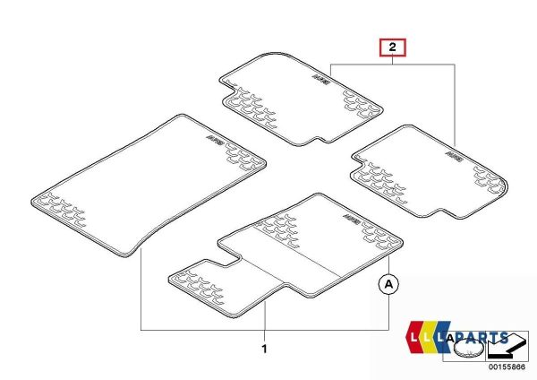 NEW GENUINE BMW 3 SERIES ALL WEATHER FLOOR MATS REAR 51472336599 - Image 2