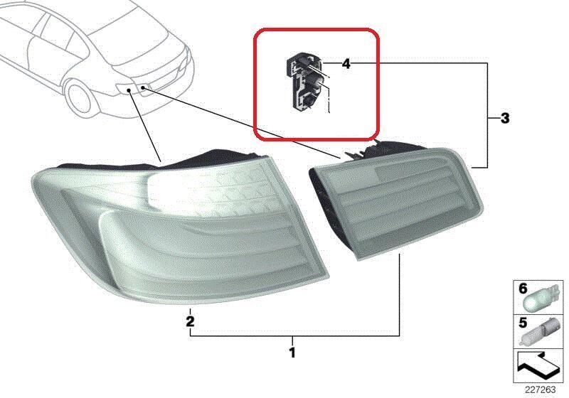 BMW NEW GENUINE 5 SERIES F10 REAR TRUNK LIGHT BULB SOCKET LEFT N/S 63217263535 - Image 2