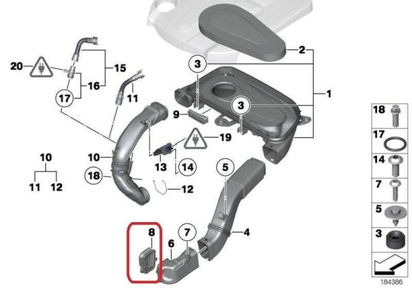 BMW NEW GENUINE F10 F07 F12 F13 F06 F01 INTAKE SUCTION AIR DUCT COVER 13717800154 - Image 2
