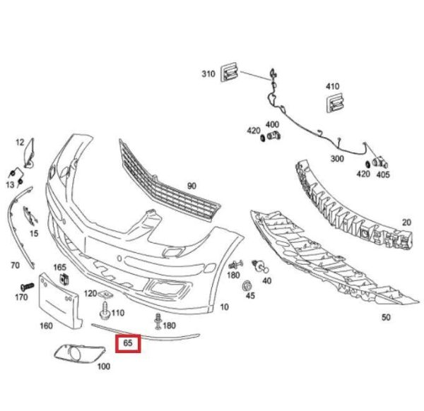 NEW GENUINE MERCEDES BENZ MB B CLASS W245 FRONT BUMPER LEFT MOLDING CHROME TRIM A1698851721 - Image 3