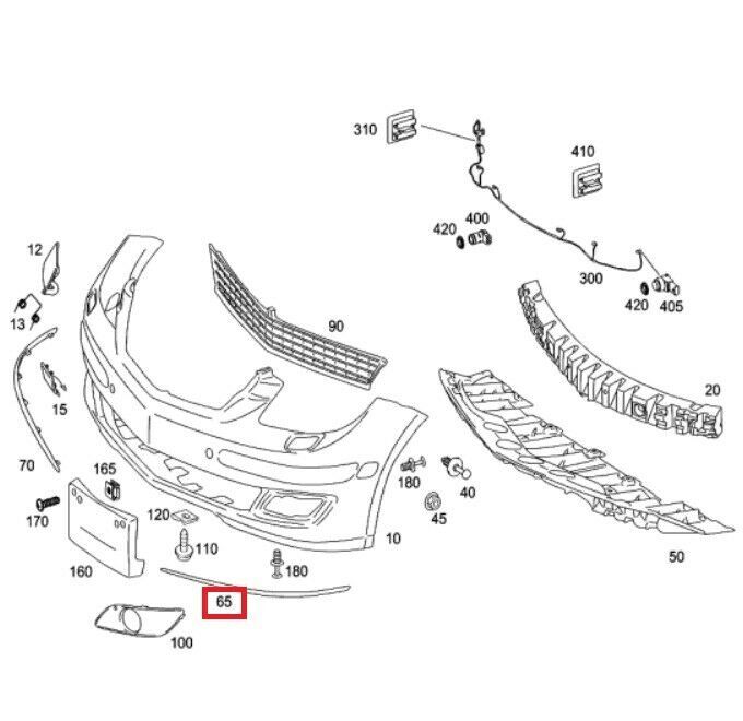 NEW GENUINE MERCEDES BENZ MB B CLASS W245 FRONT BUMPER LEFT MOLDING CHROME TRIM A1698851721 - Image 3