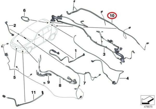 NEW GENUINE BMW 3 4 SERIES REAR PARK DISTANCE CONTROL WIRE HARNESS 61122295873 - Image 2