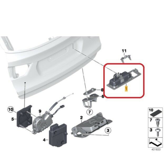 NEW GENUINE BMW X3 SERIES F25 BOOT LID TAILGATE PUSH BUTTON 51247463163 - Image 2