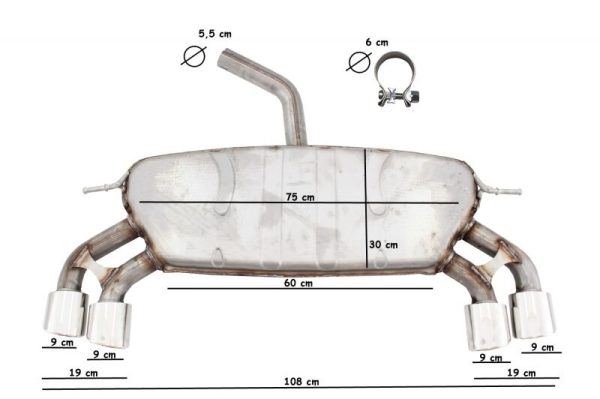 Complete Exhaust System suitable for VW Golf 7 VII MK7 (2013-2019) R Design - Image 8