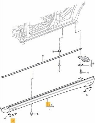 NEW GENUINE PORSCHE CAYENNE 03-10 FRONT JACK POINT COVER TRIM PRIMED LEFT N/S 95555982701G2X - Image 2