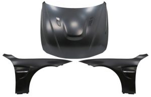 Hood Bonnet with Front Fenders Black and Chrome suitable for BMW 4 Series F32 F33 F36 (2013-2017) M3 M4 GTS Look